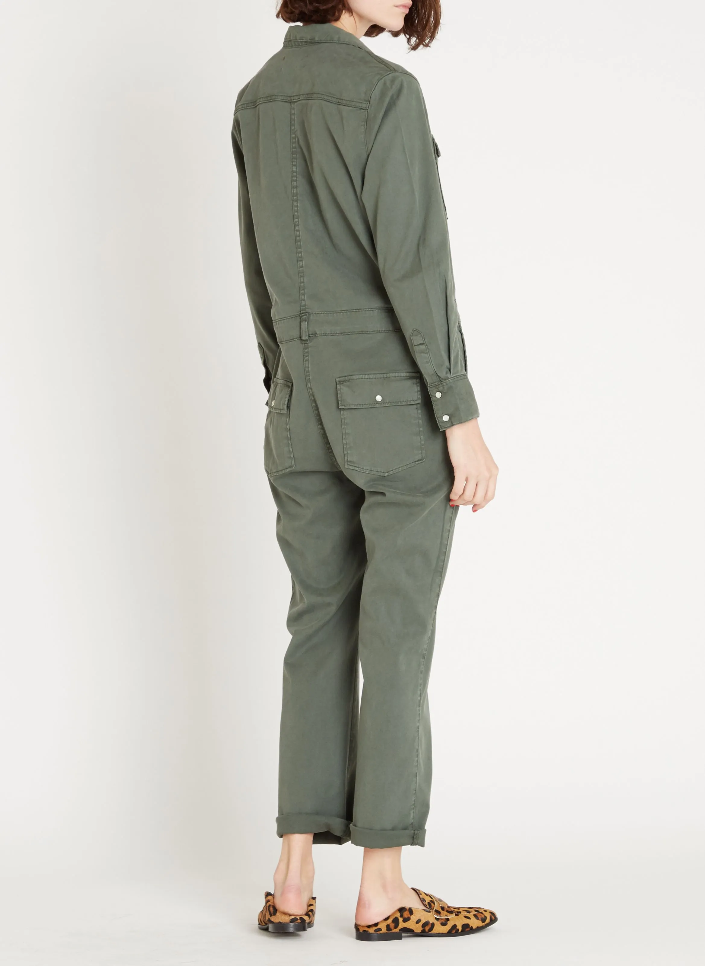 ACQUAVERDE FRANGA - Mono camisero de tencel en verde