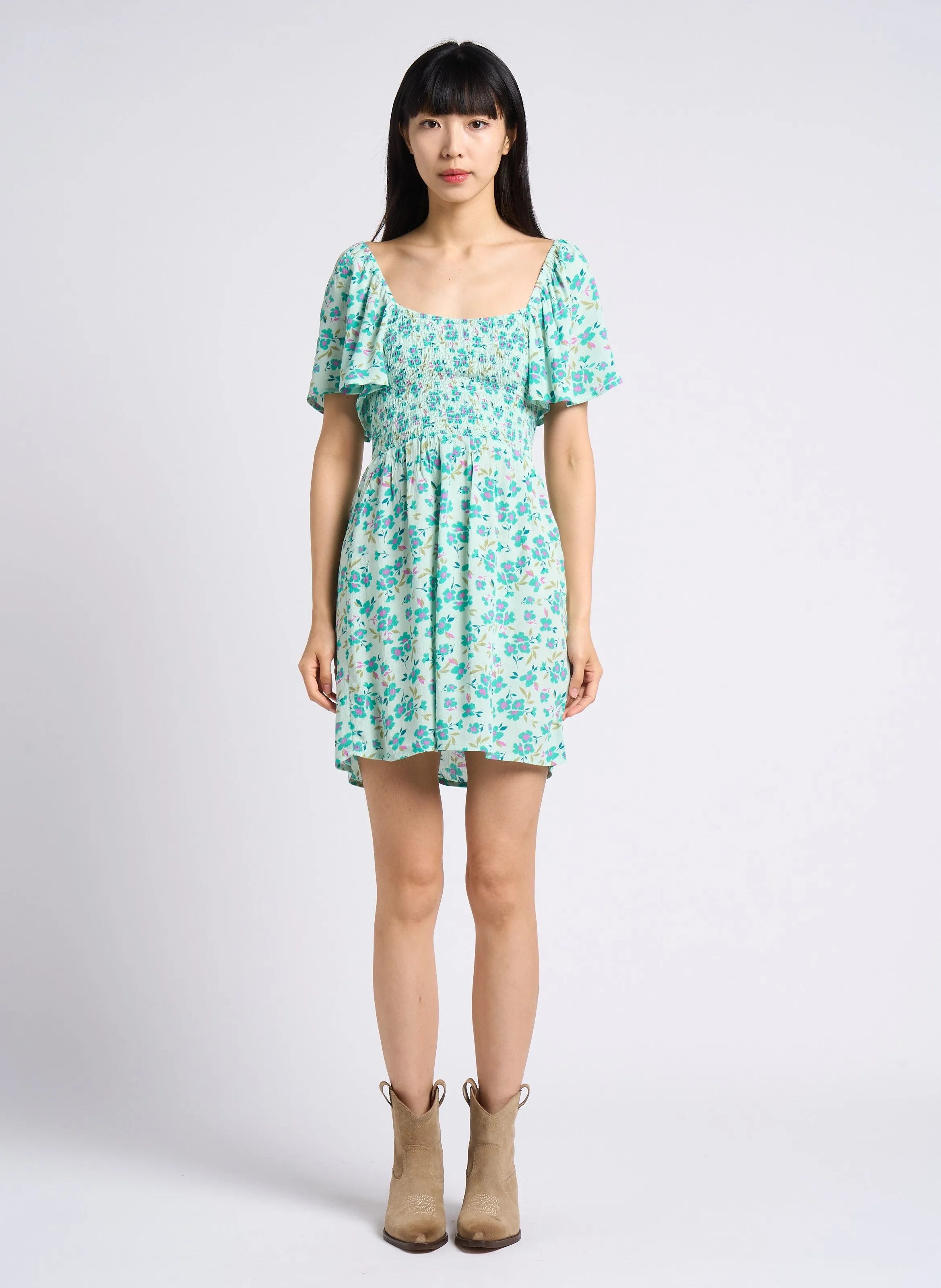 BILLABONG SWEET SIDE - Vestido corto recto con estampado en verde