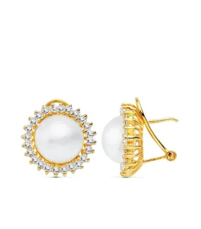 Boucles d'oreilles Nozomi Perles de Mabe Or 18 K 16 MM