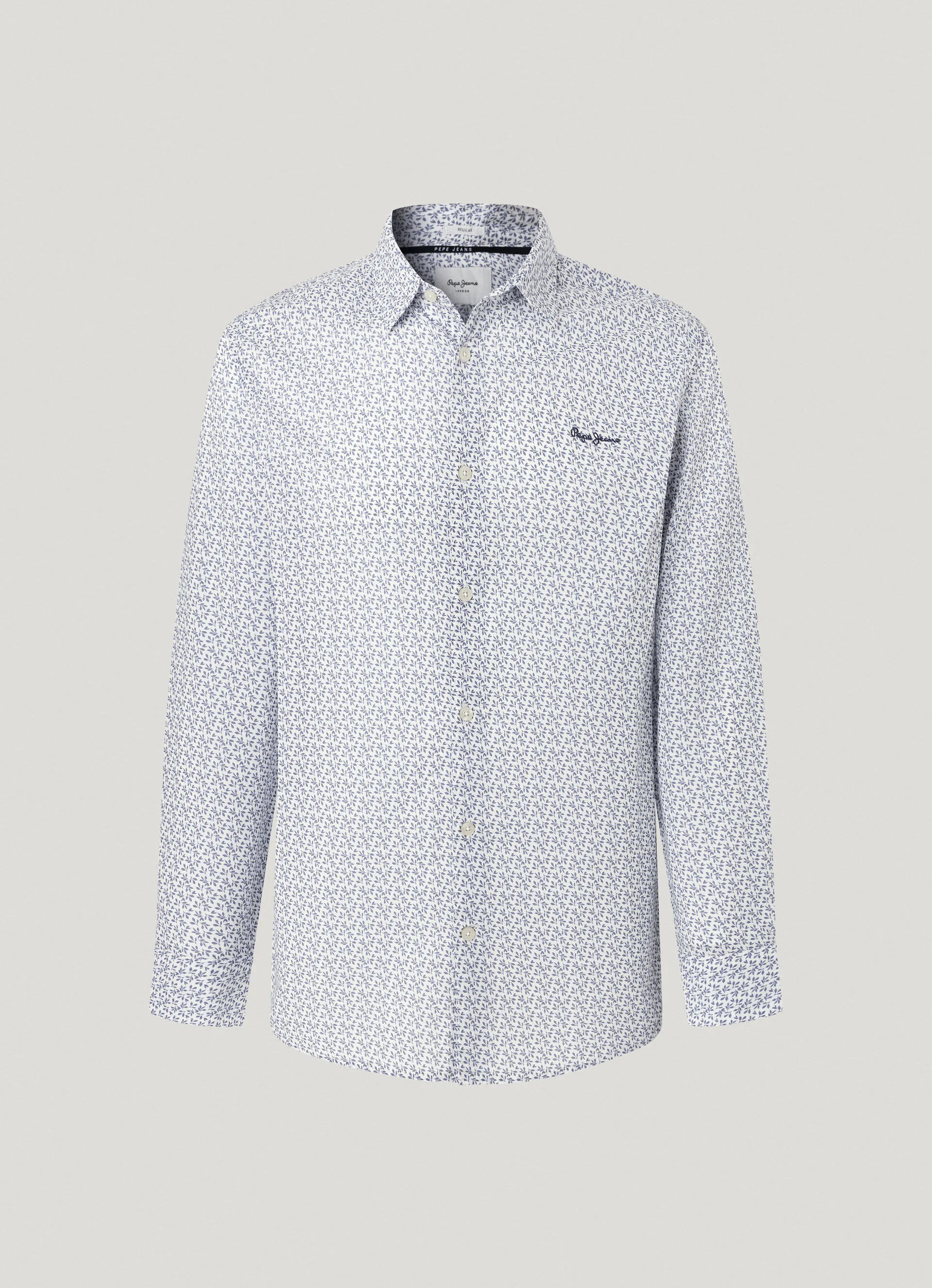 camisa estampado flores fit slim