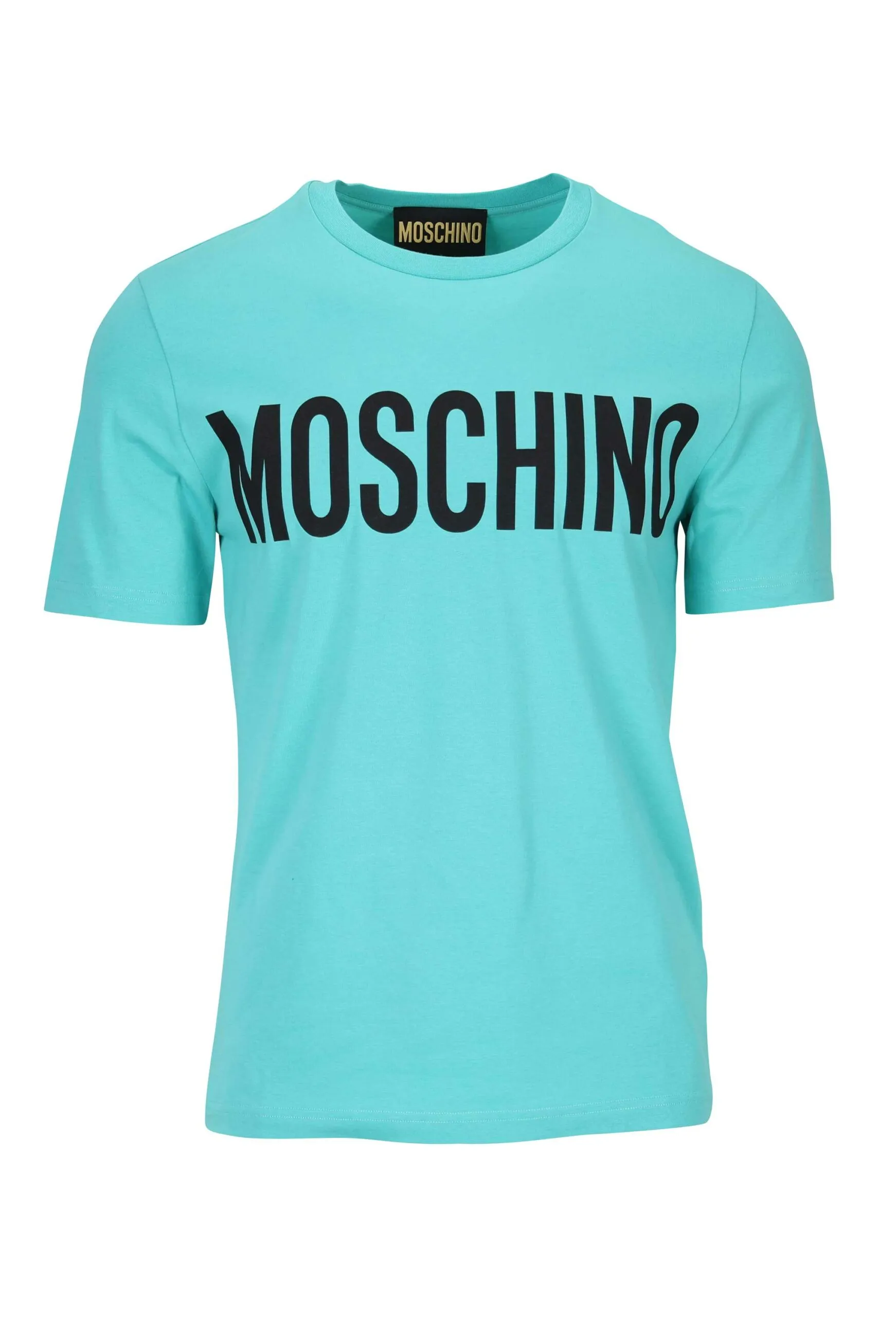 Camiseta verde azulado con maxilogo negro clásico
