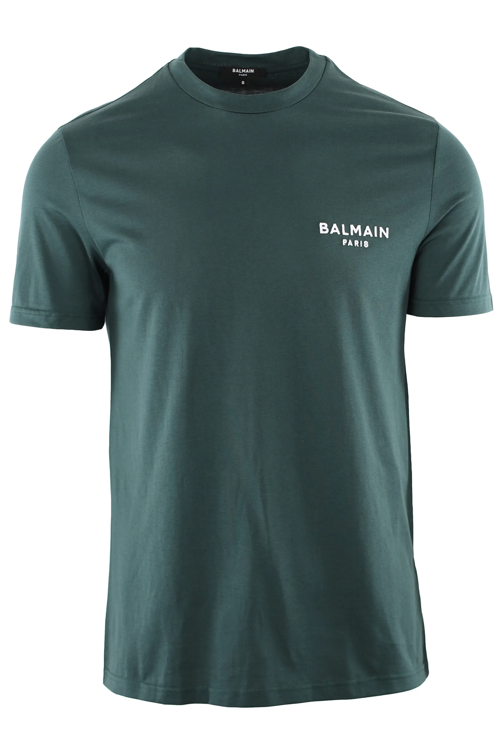 Camiseta verde oscura con logo blanco bordado