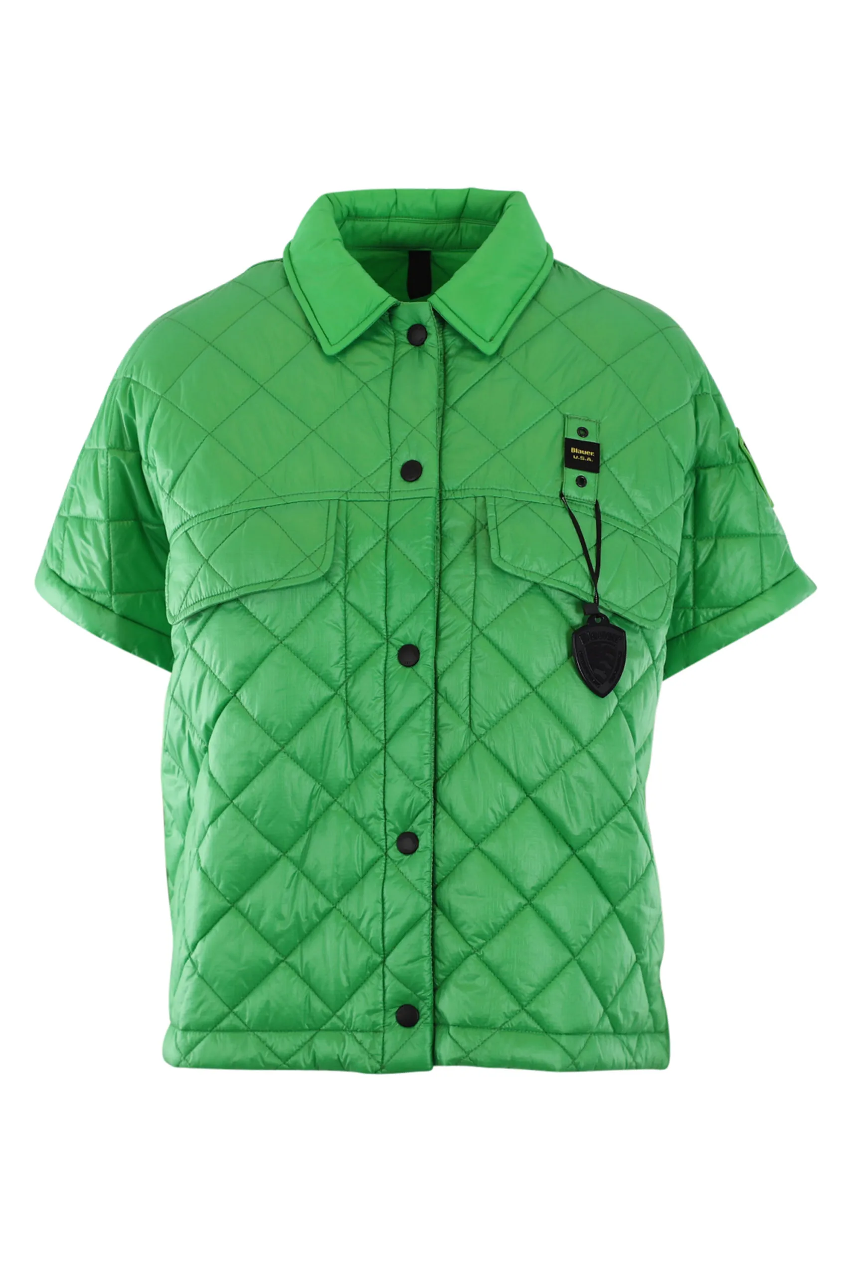 Capa verde con tejido acolchado