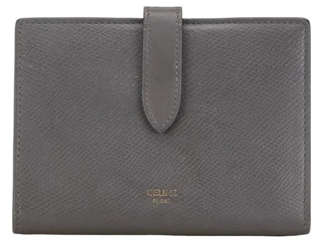 Céline Cartera grande con correa Celine de cuero gris en muy buen estado 