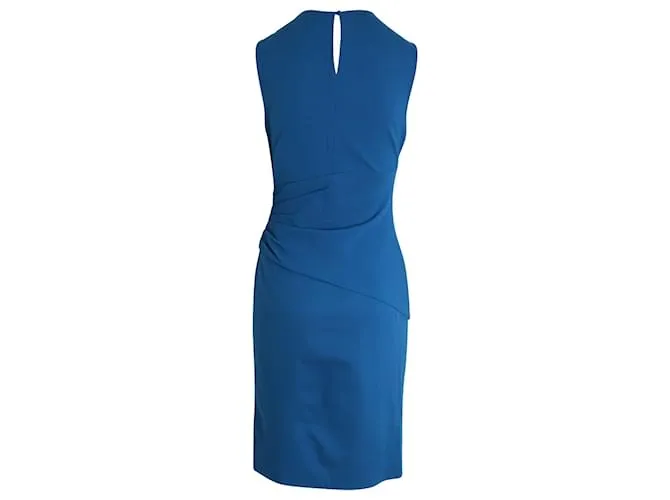Diane Von Furstenberg Vestido sin mangas con drapeado lateral en viscosa azul 