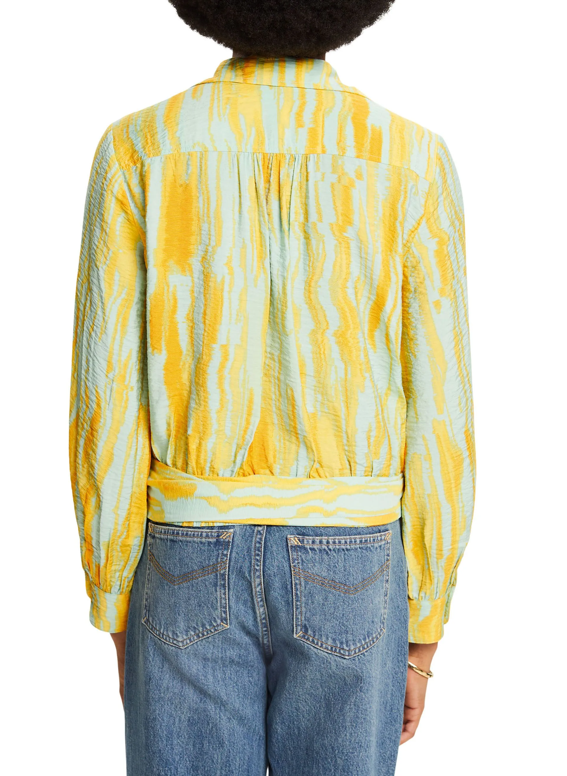 ESPRIT Top cruzado estampado en verde