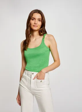 MORGAN DIDO2 - Camiseta con tirantes finos de metalizado en verde