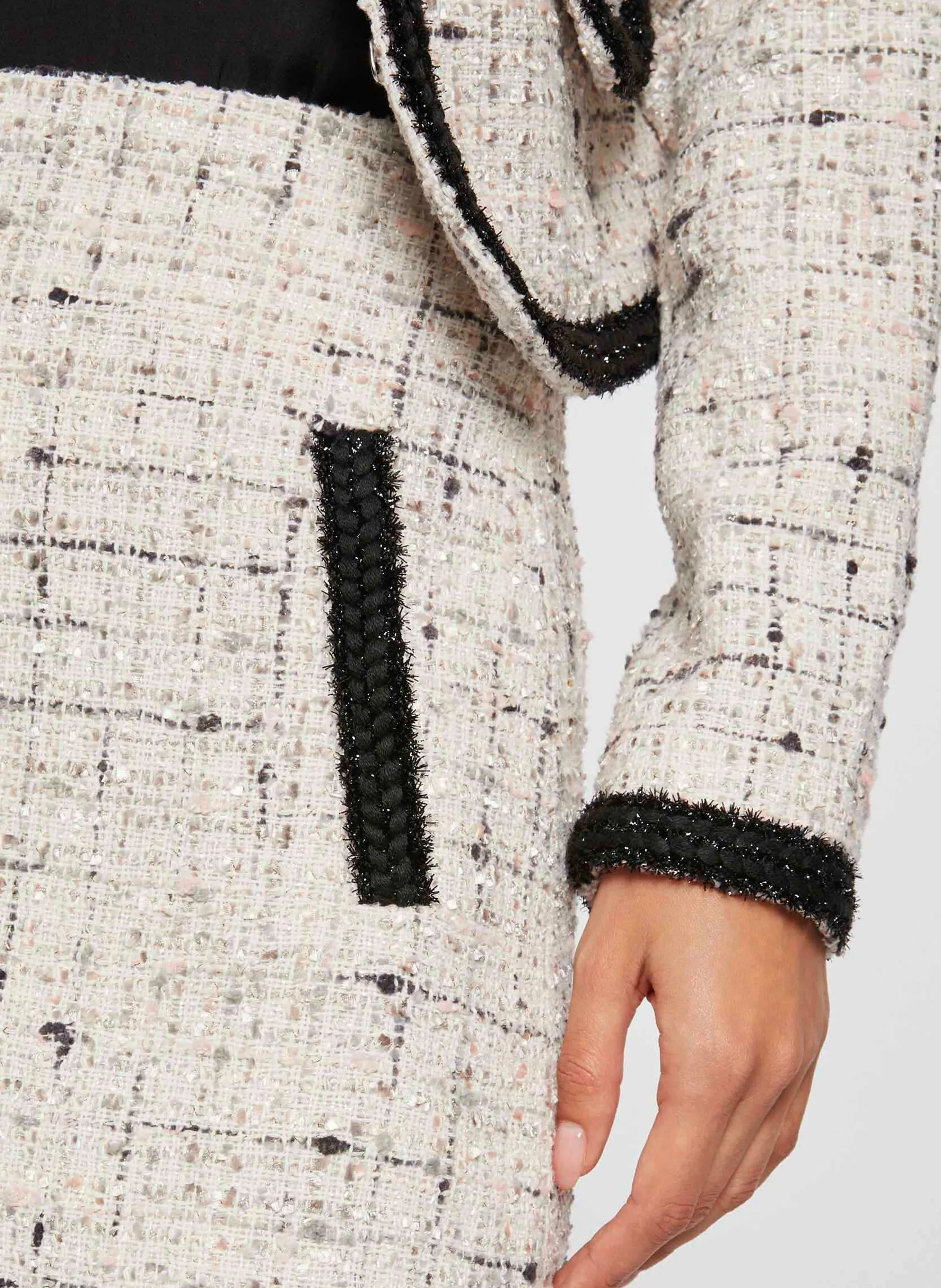 MORGAN JRODY - Falda de tweed recta en beige
