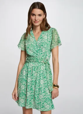 MORGAN RICHIE - Vestido corto ajustado estampado en verde