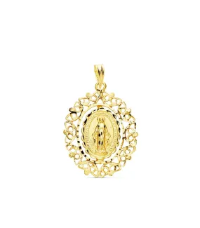 Médaille Vierge Miraculeuse Or Jaune 18 K 18 mm