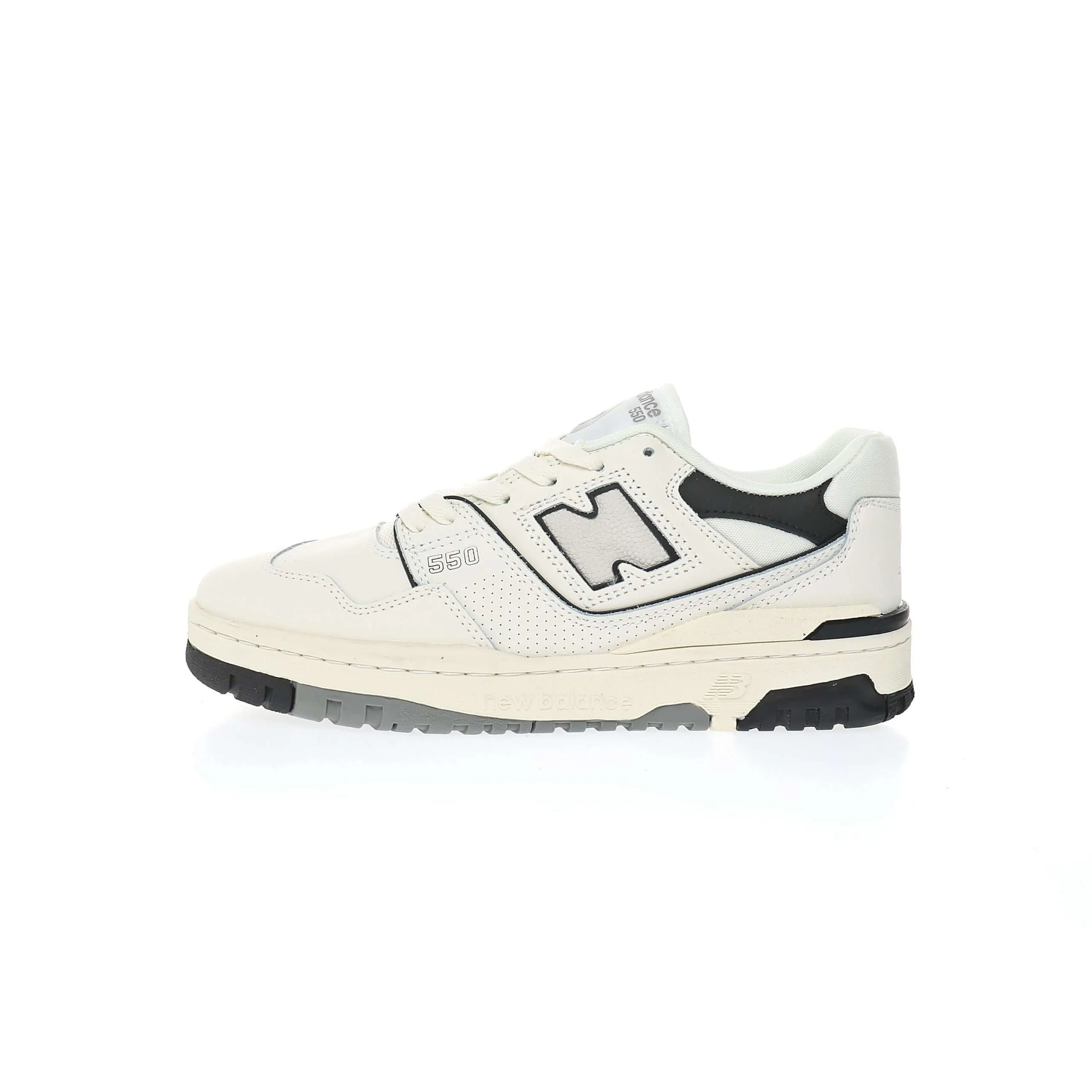 New Balance BB550 «Leather Beige Black Gray»