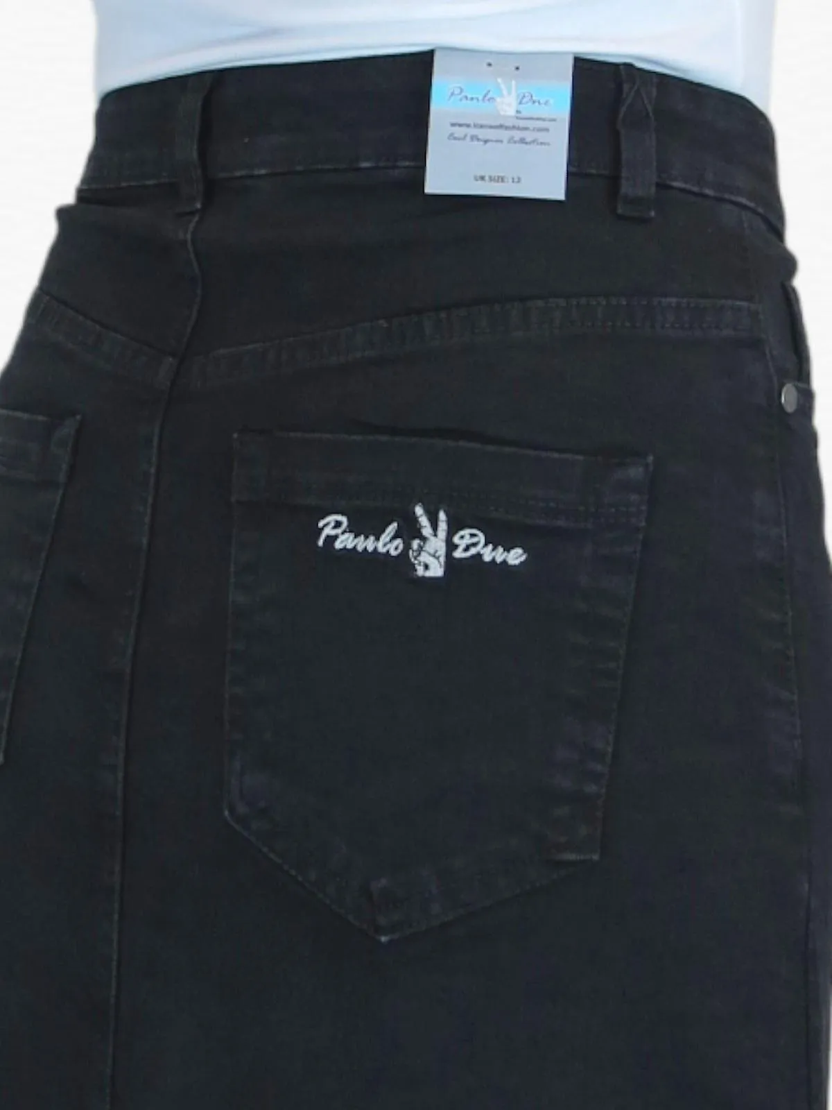 Paulo Due Mujer Recta Denim Maxi Falda