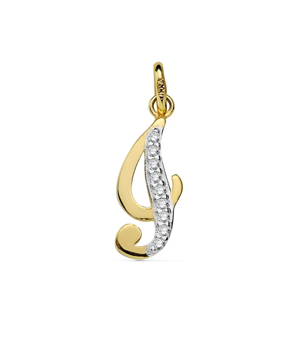 Pendentif Initiale I Or Jaune 18 K 17 mm