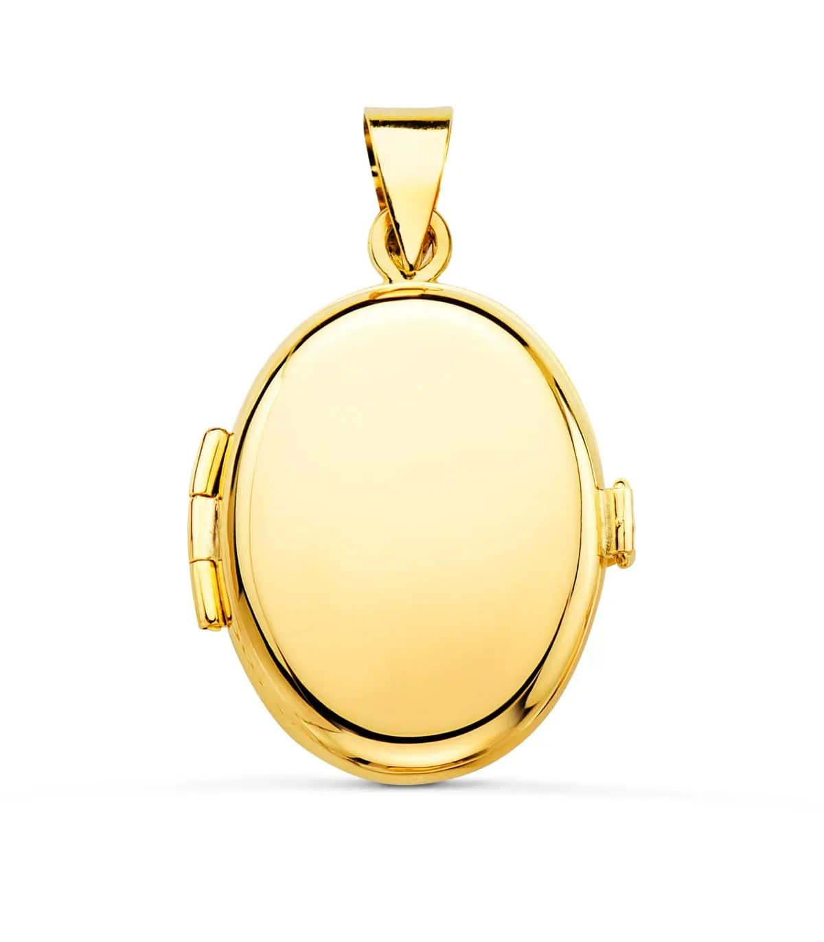 Pendentif porte photo Lisse Oval 22 x 19 MM Or 18 K