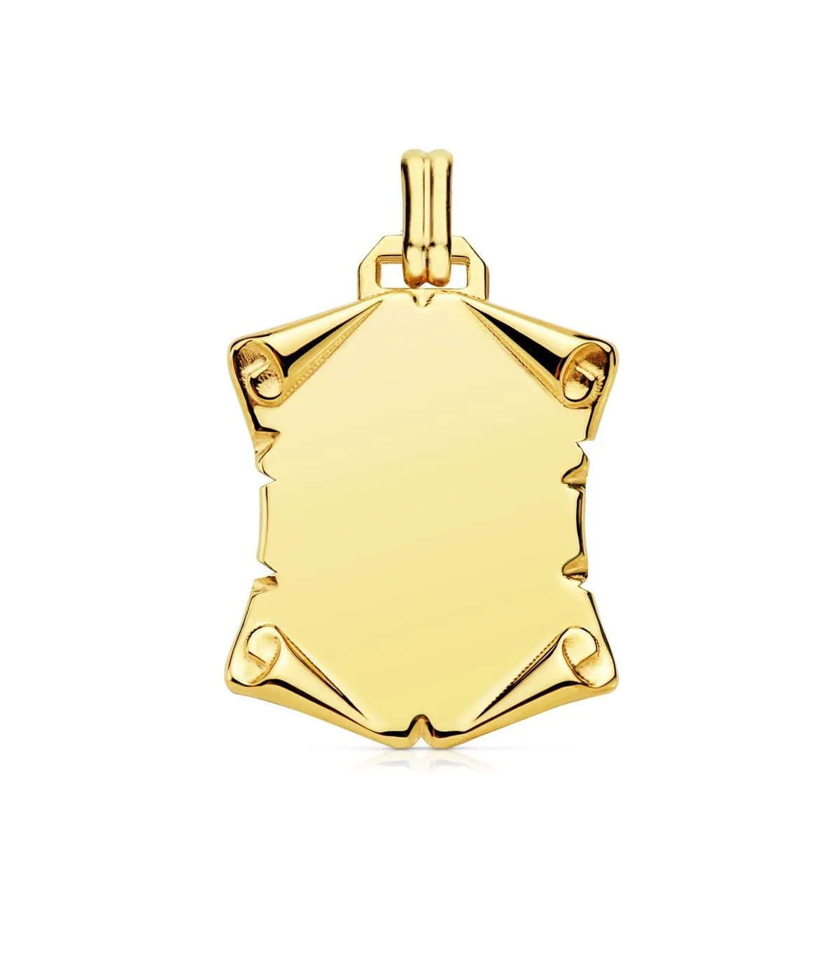 Plaque Parchemin Lisse Or Jaune 18 K 25 MM