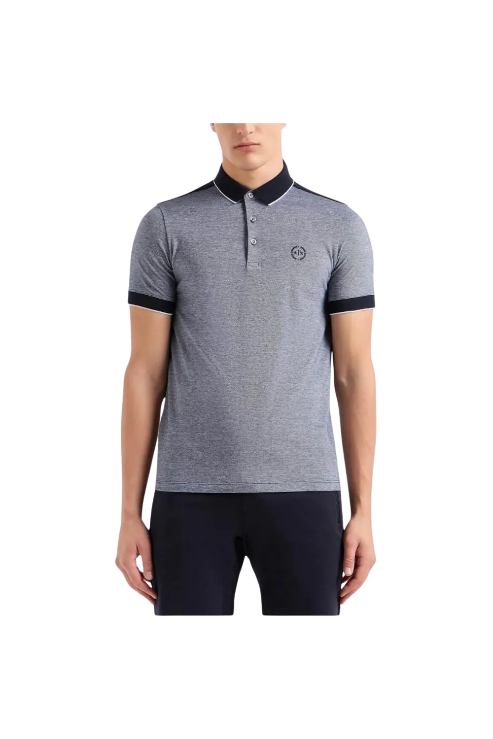 Polo De Manga Corta En Piqu Bicolor Az
