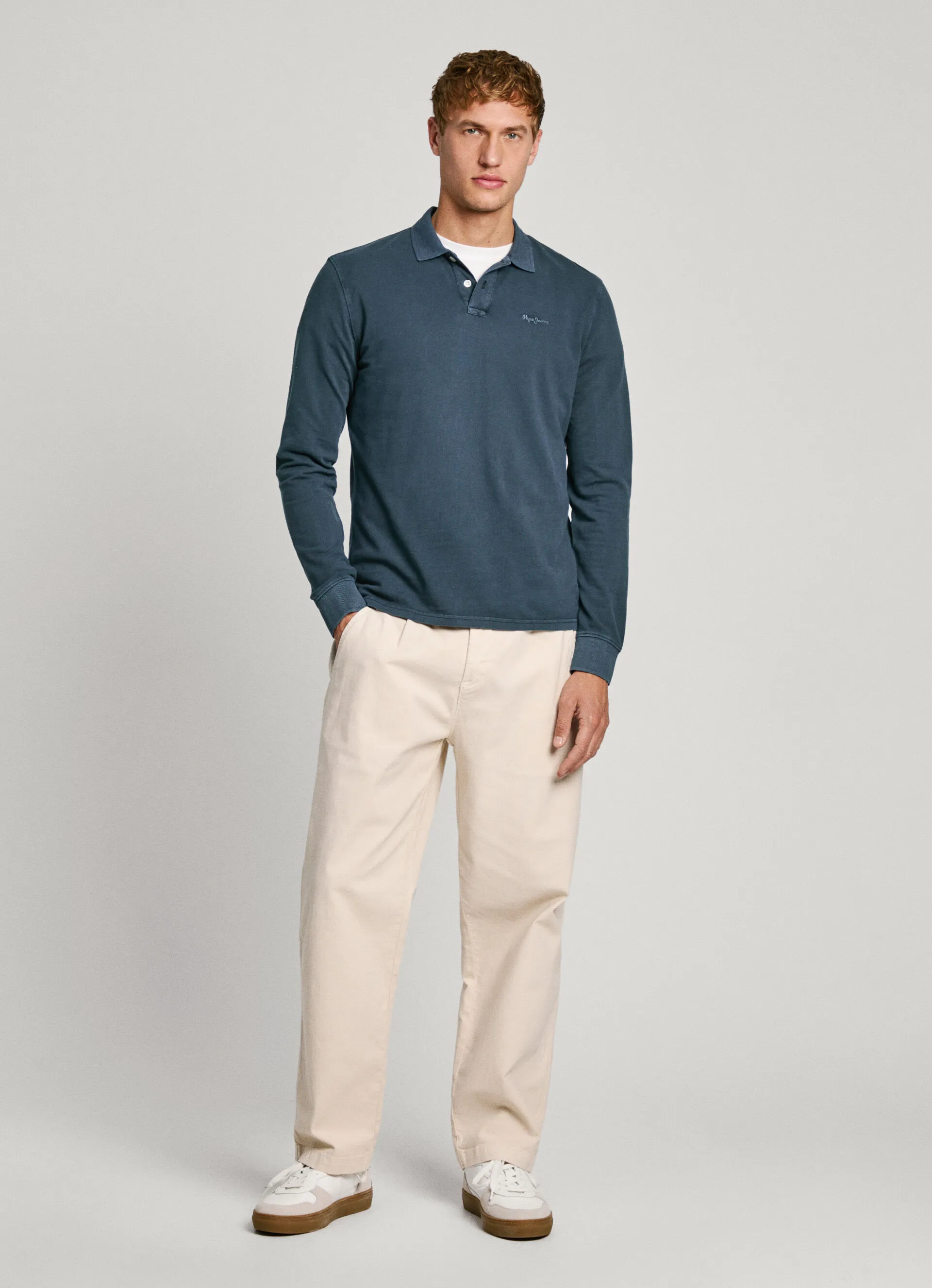 polo piqué manga larga fit slim