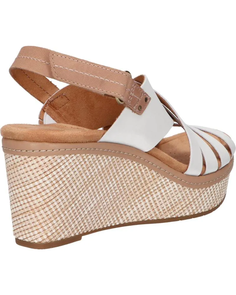 Sandalias CLARKS  de Mujer 26171534 ELLERI GRACE  WHITE LEATHER