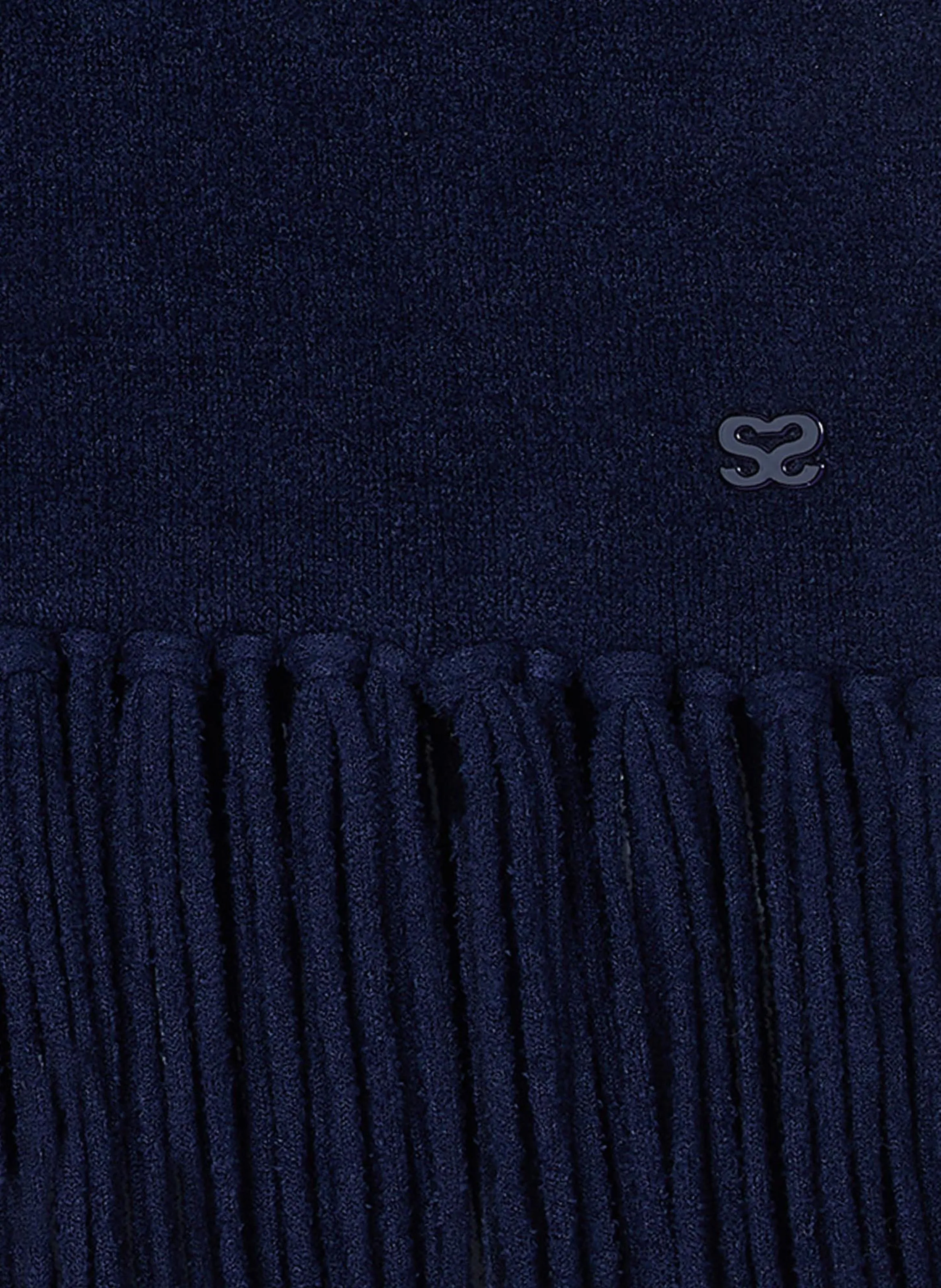 SANDRO RAVEL - Cuello alto desmontable con flecos en azul