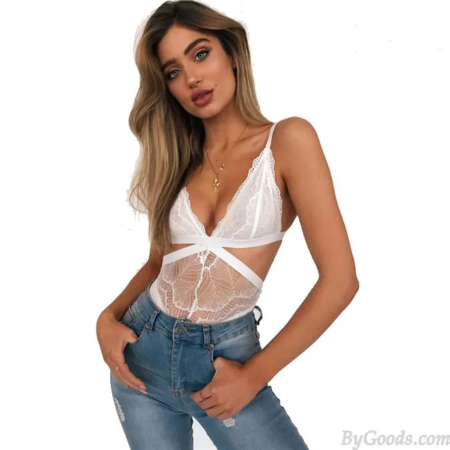 Sexy Chemise See Through Lace Stitching Women's Lingerie