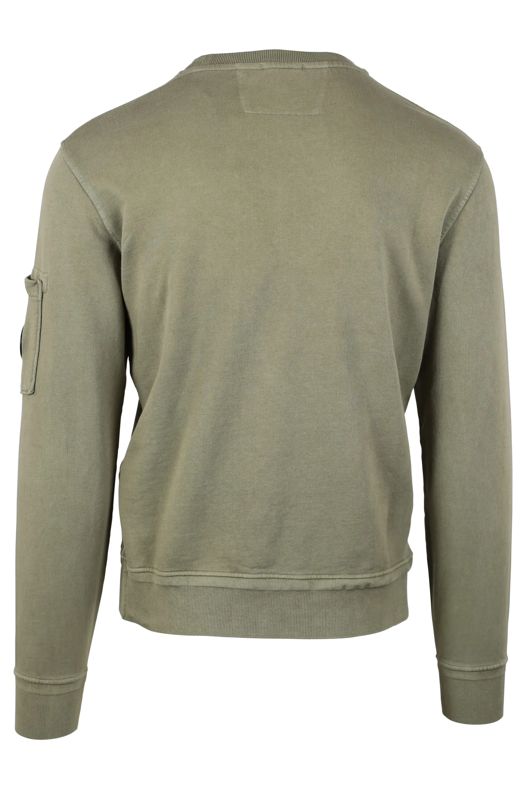 Sudadera verde militar con forro polar y minilogo circular