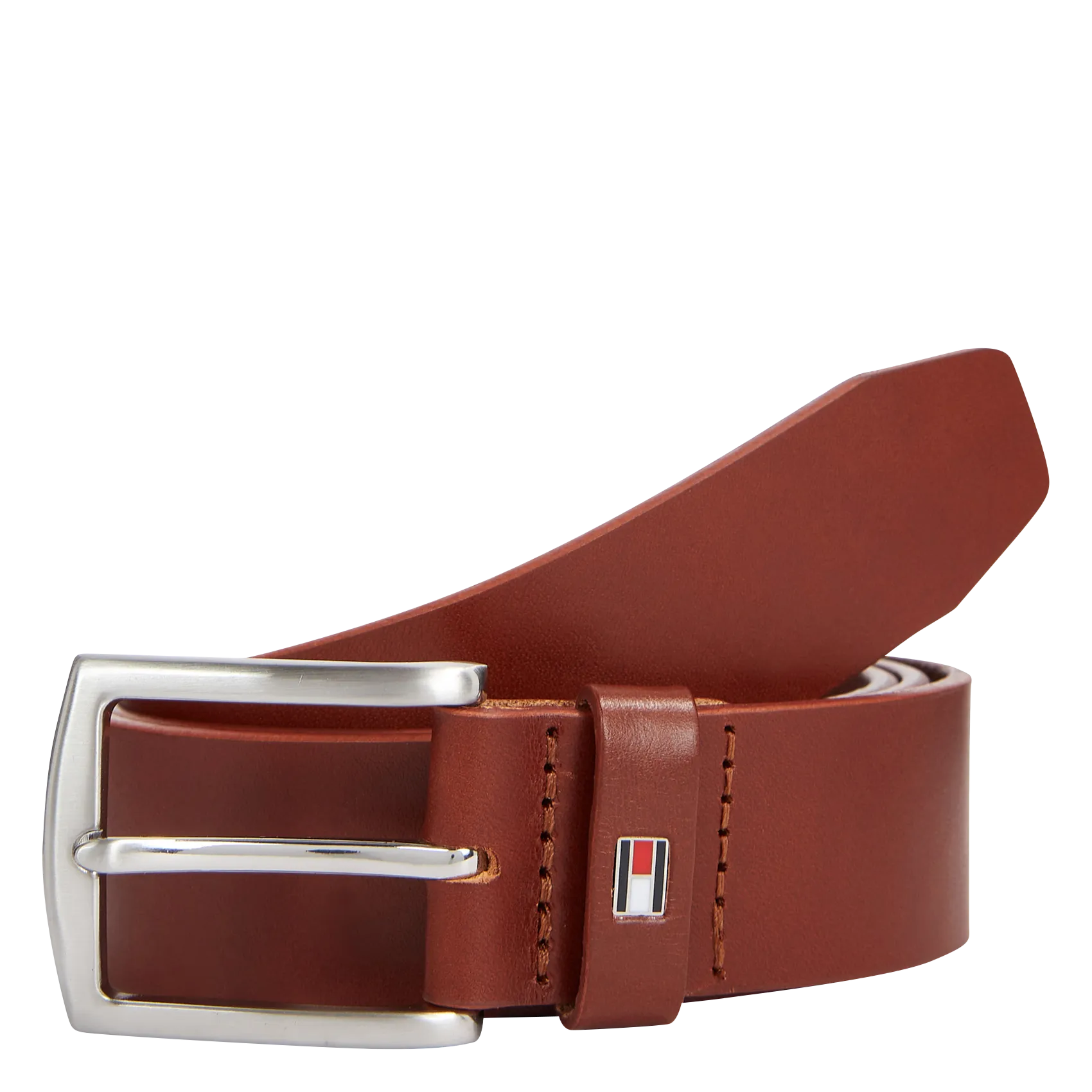TOMMY HILFIGER Ceinture à boucle en cuir en marron