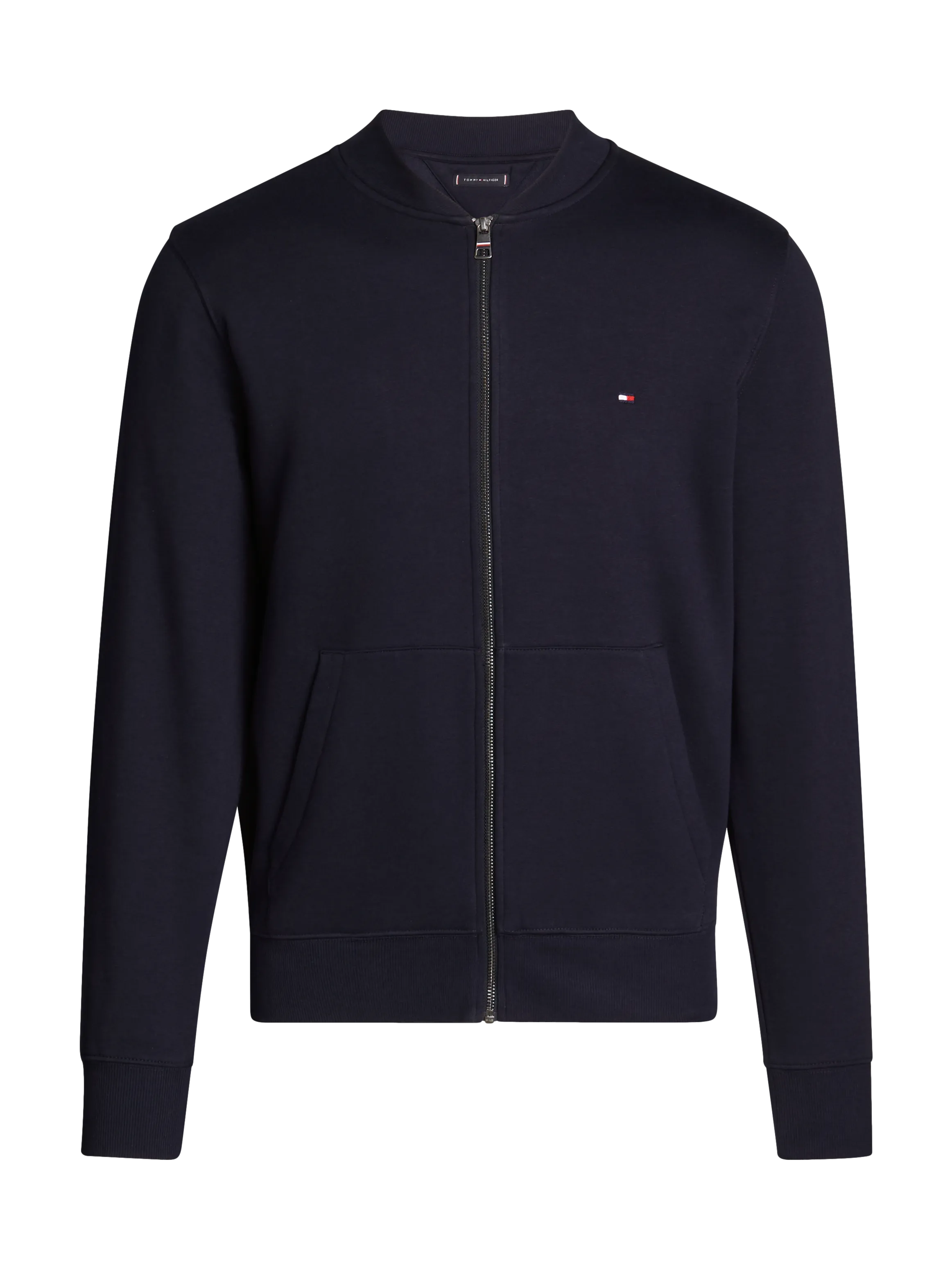 TOMMY HILFIGER Sudadera con cuello redondo y cremallera en mezcla de algodón. en azul
